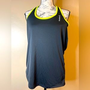 Reebok Black/Neon Yellow sports Bra Tank Top sz L. New w/o Tags.